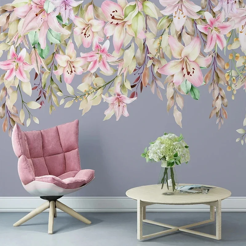 

Custom Mural Wallpaper 3D Flowers Hand Painted Fresco Living Room TV Sofa Bedroom Home Decor Background Papel De Parede