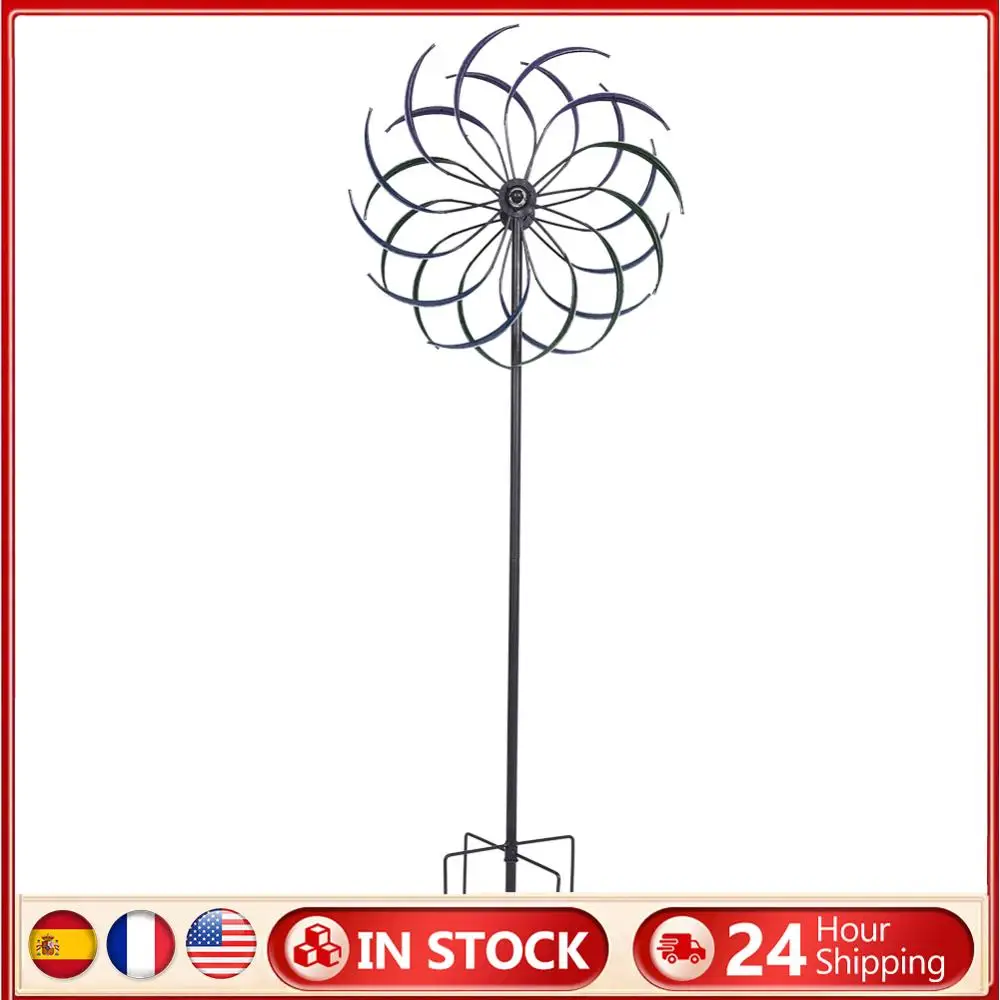 

Rainbow Color Windmill Double-Layer Public Craft Windmill Wear Resist Windmill Ornament for Yard Decoration Accessories Tool