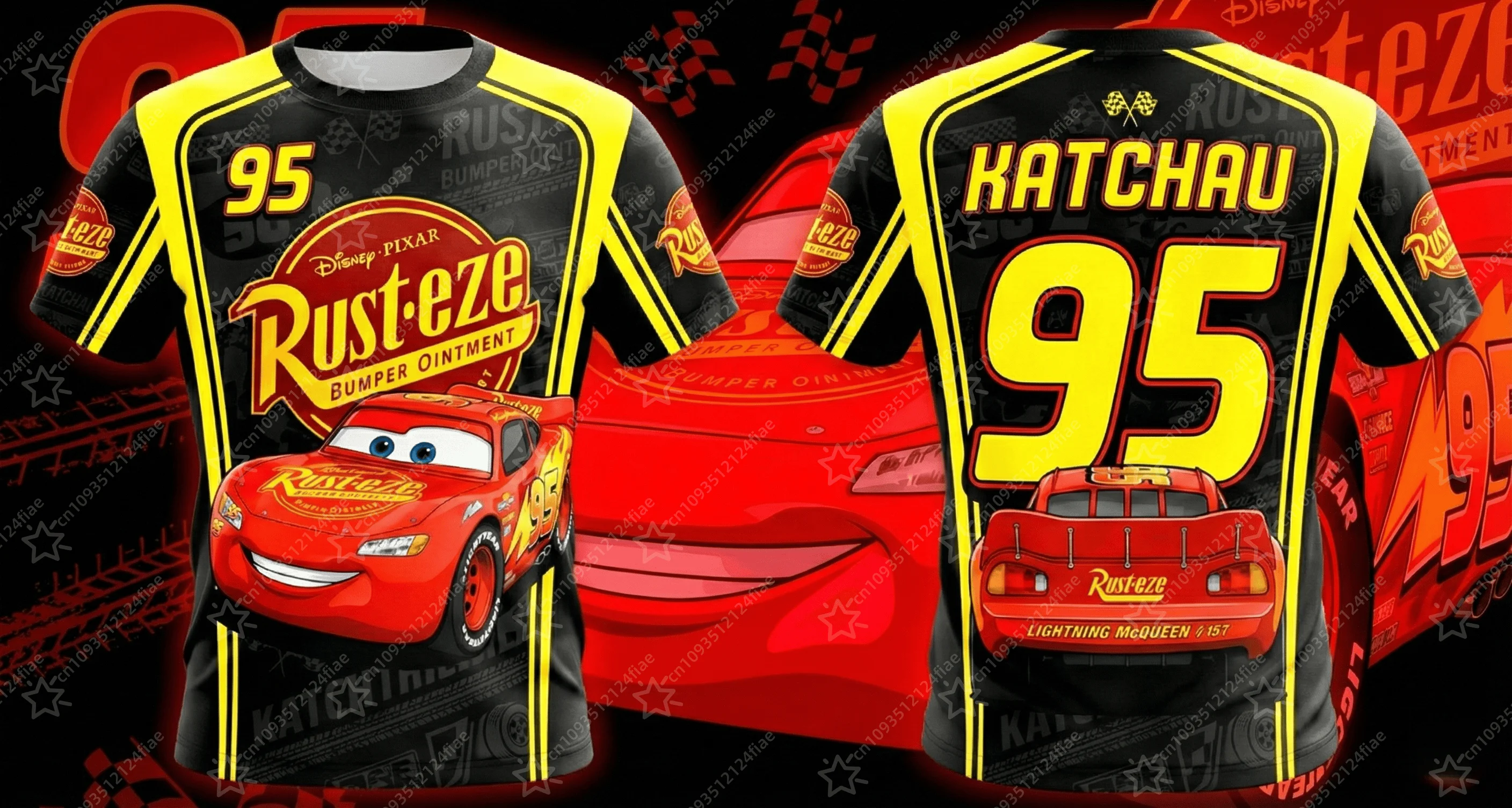

Футболка с 3D-принтом «Машинки: Быстрый Майк» для мужчин, женщин и детей, с изображением Руст-эйза 95, гоночная, уличная одежда, летняя повседневная спортивная футболка, 2026