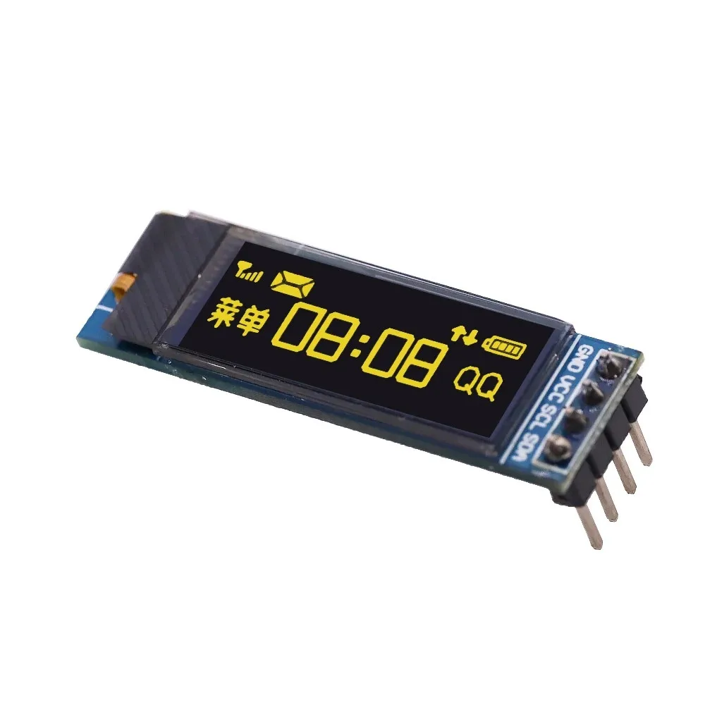 0.91Inch OLED Display Module, I2C Interface, 128X32 LCD Screen SSD1306 Blue/White Light, 3.3V5V