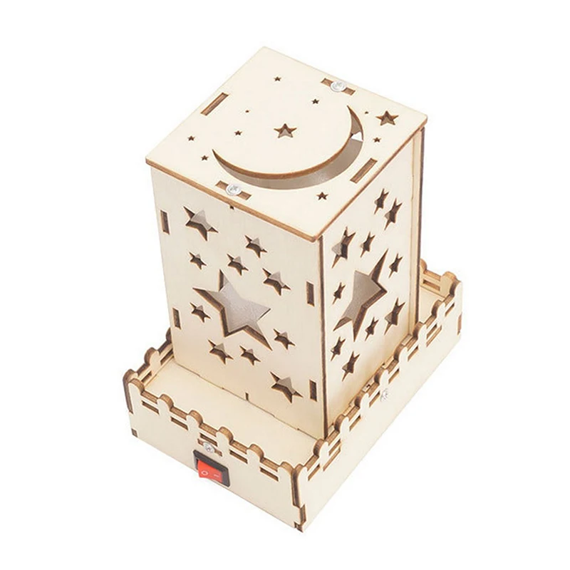 Wooden Colorful Star Lights 3D Puzzle DIY Science Building Educational Assembly Model Toy