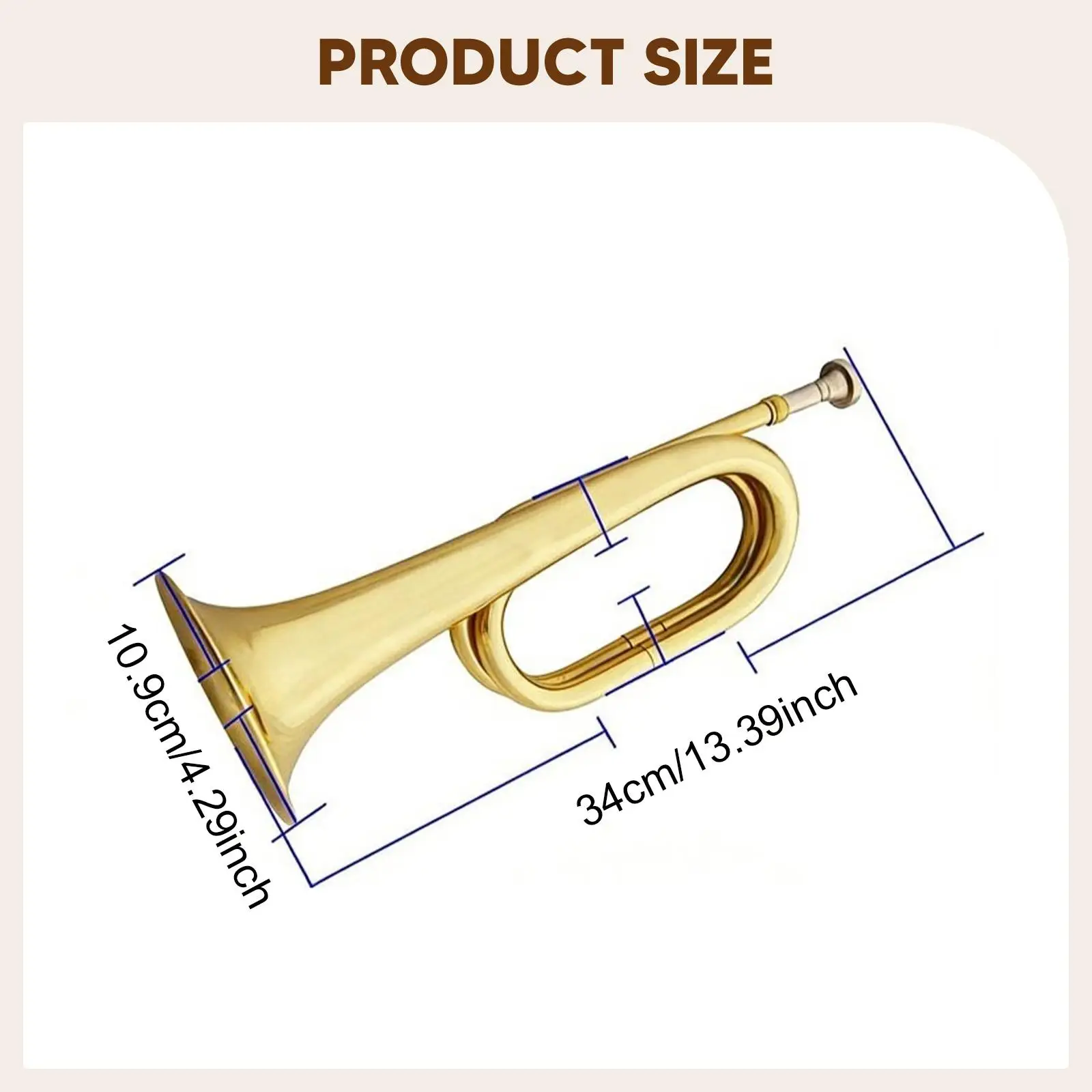 

Portable Brass Bugle Trumpet Music Instrument for Kids School Band Marching Orchestra