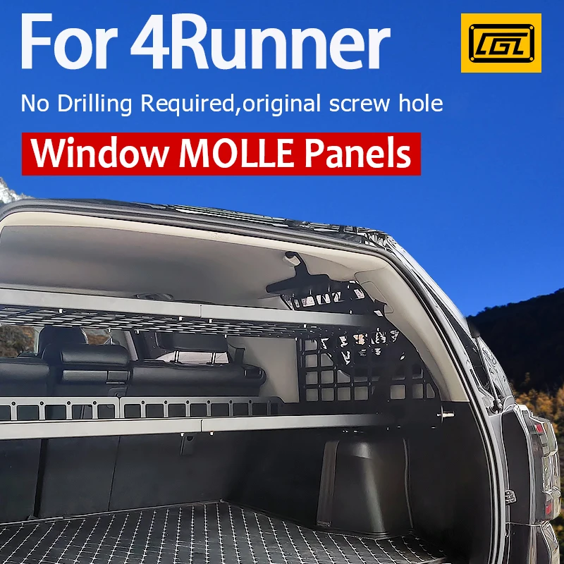 For Toyota 4runner Accessories Window MOLLE Panels rear trunk debris rack Car-Styling Modular Storage Panel 2010-2022 4R