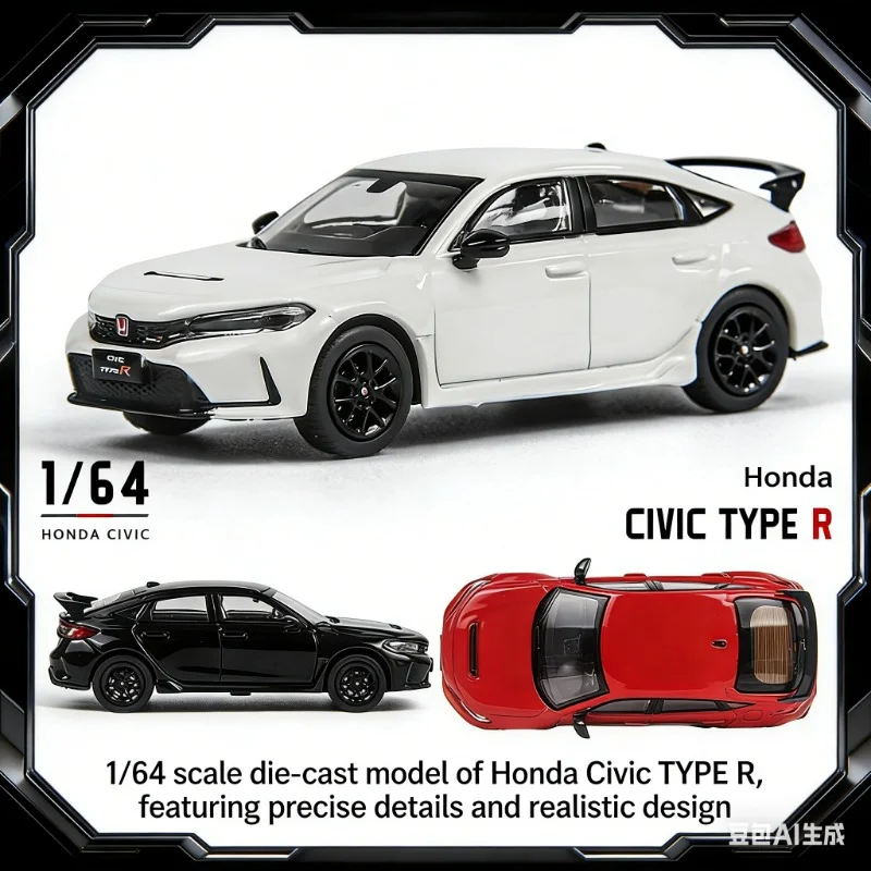 

PUDI 1:64Original Factory Model Honda CIVIC Type R FL5 Realistic Die-Cast Alloy Car Toy Model, Collectible Decoration Item