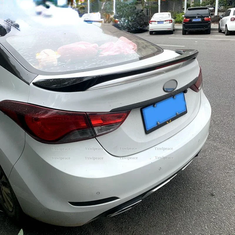 For Hyundai Elantra 2012 2013 2014 2015 with LED Lights High Quality ABS Plastic Rear Trunk Lip Spoiler Body Kit Accessories