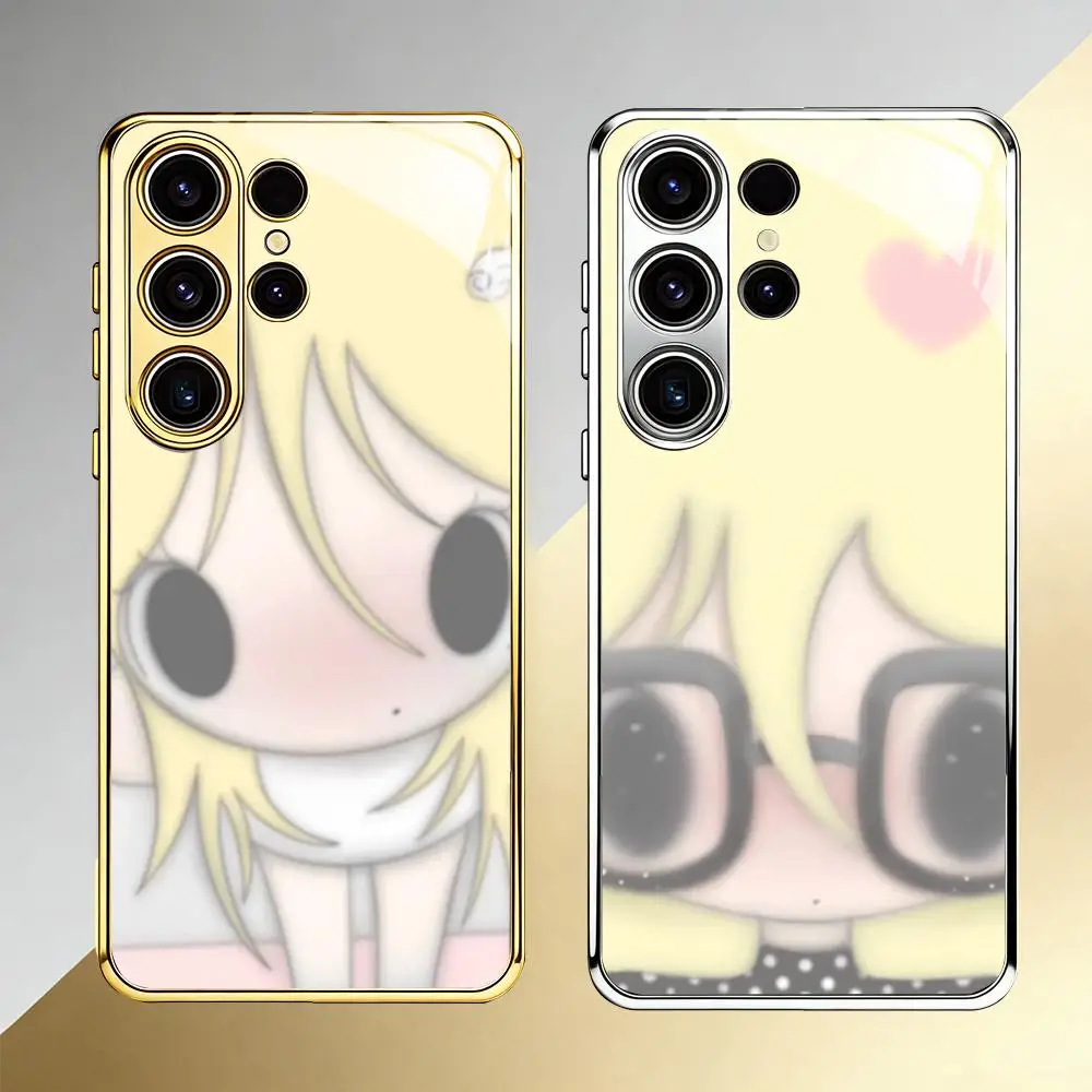 Hot cool Fashion Hazy Anime Phone Case For Samsung S26 S25 S24 S23 S22 S21 Plus Ultra FE Edge Electroplated glass