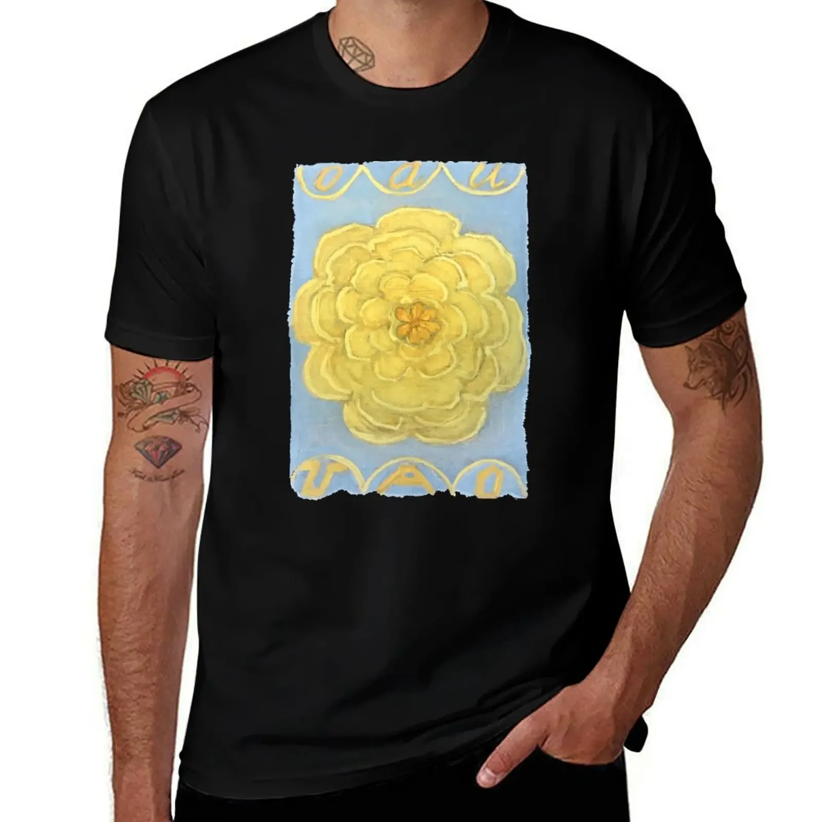 

Hilma af Klint - Primordial Chaos No. 24, painting yellow flower T-Shirt summer clothes custom t shirt men t shirt