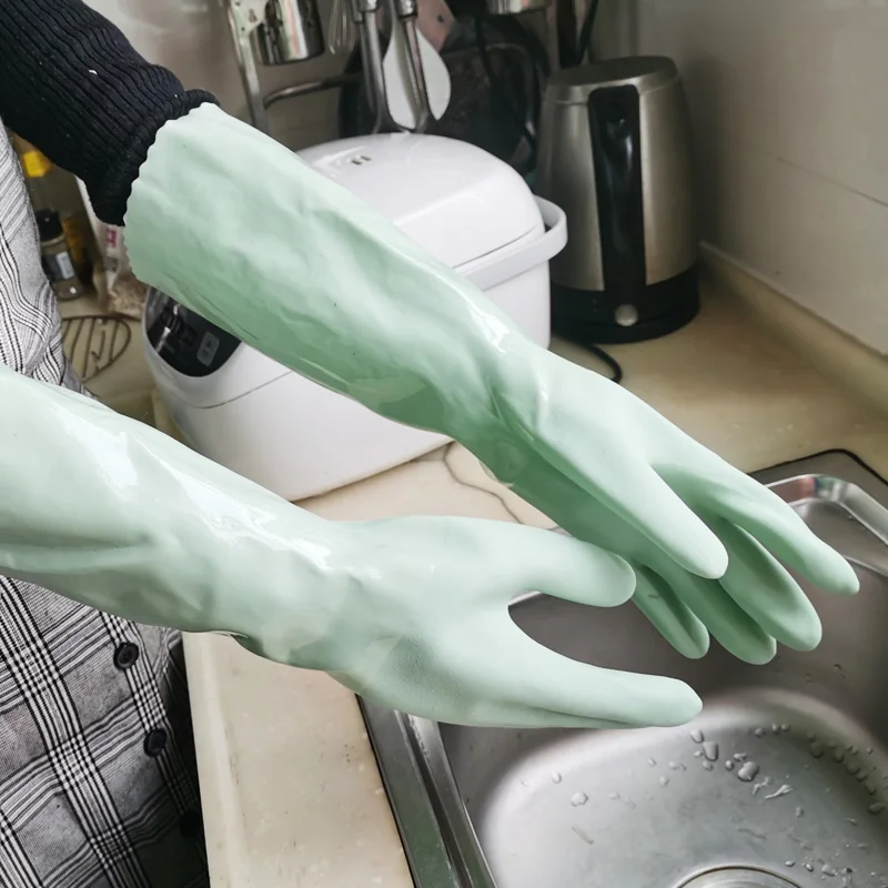 Thick Keep Warm Kitchen Tool Waterproof Dishwashing Latex Acid and Alkali Resistant Durable Household Dishwashing Rubber Gloves