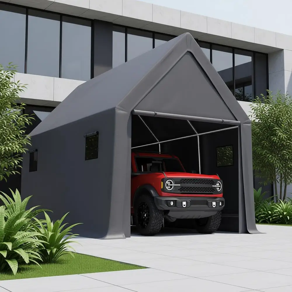 

10x15ft Heavy-Duty RV Carport with Ultra High Peak, Ideal for Outdoor Storage, Trucks, SUVs, Boats, and Garage with Ventilation