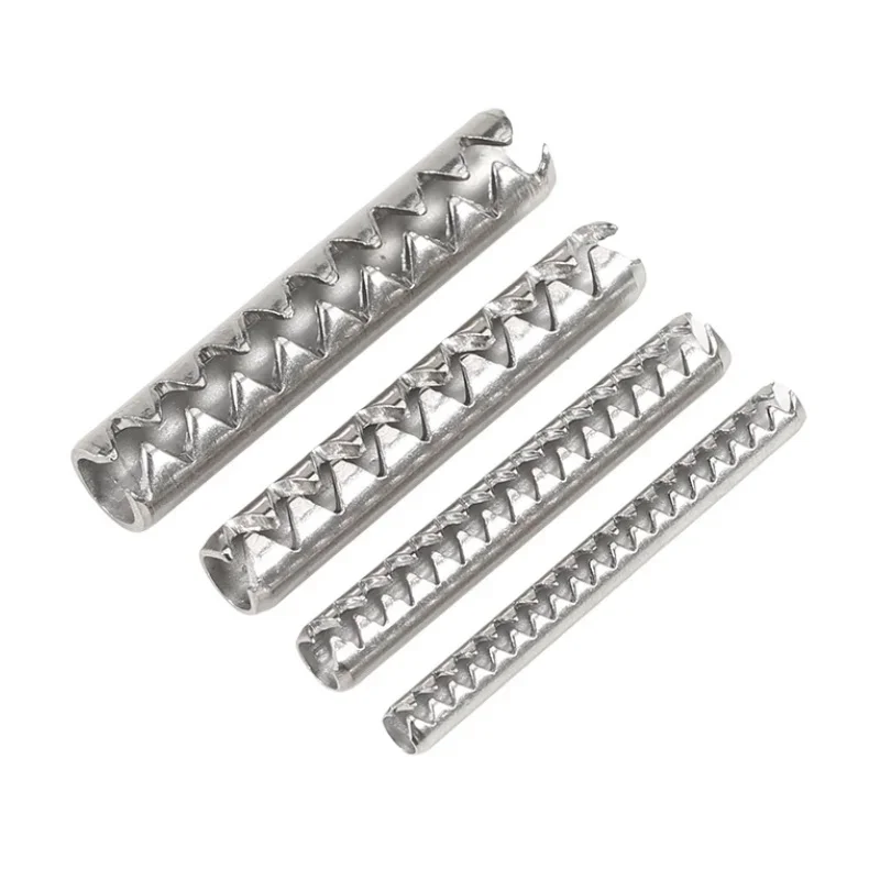 Serrated Pin M2 M2.5 M3 M4M5M6 304 Stainless Steel Open Elastic Pin Toothed Hollow Cylindrical Pin Car Key Blade Fixing Pin Bolt