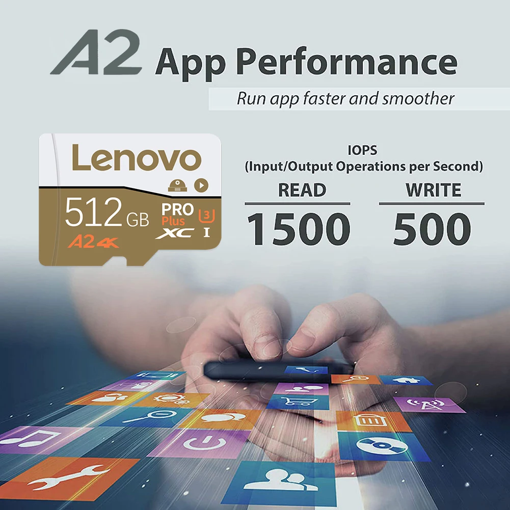 Lenovo Micro TF SD Card Memory Card 128GB/256GB/512GB U3 V30 A2 Class 10 for ROG Ally Steam Deck Game Storage TF Card For Switch