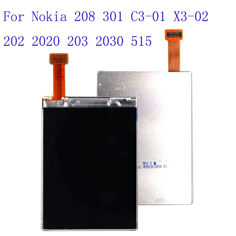 New Screen For Nokia 208 301 C3-01 X3-02 202 2020 203 2030 515 Mobile Phone LCD Display Replacement Parts