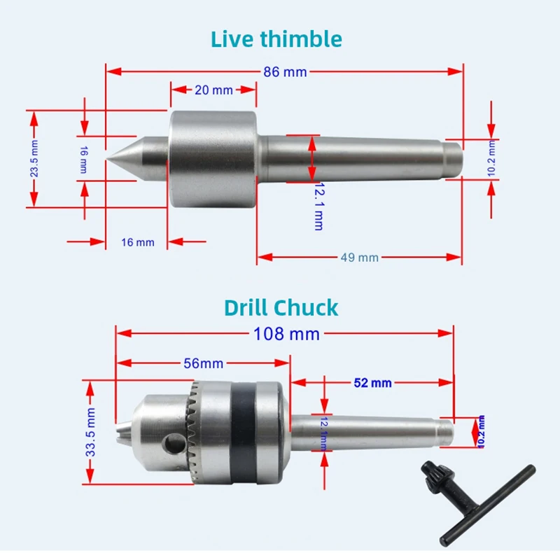 Drilling Tailstock Live Center Silver Metal With Claw For Mini Lathe Machine Revolving Centre DIY Accessories Woodworking Tool