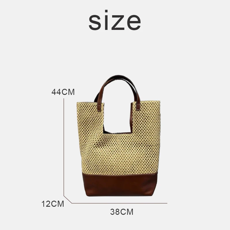 England Style Straw Tote Bags For Women Luxury Designer Handbag Purses 2024 New Large Capacity With Inner Pocket Beach Shoulder