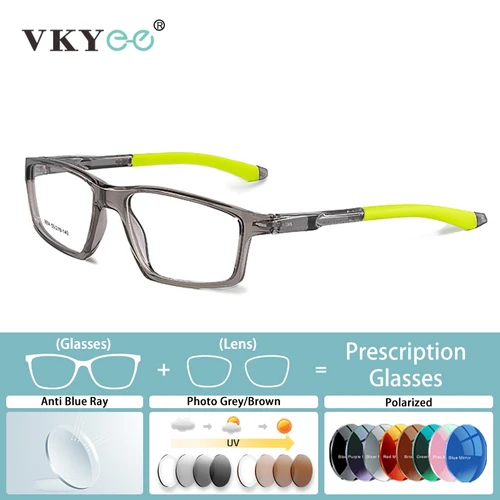 VICKY-gafas deportivas a prueba de explosiones para hombre y mujer, lentes TR90 antiluz azul, fotocromáticas graduadas personalizables