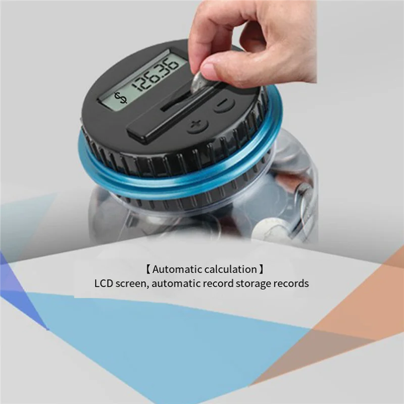 ABMF-1 قطعة حصالة على شكل حيوان صندوق المال جرة عملات صندوق تخزين جرة 1.8L عداد الإلكترونية الرقمية LCD العد C