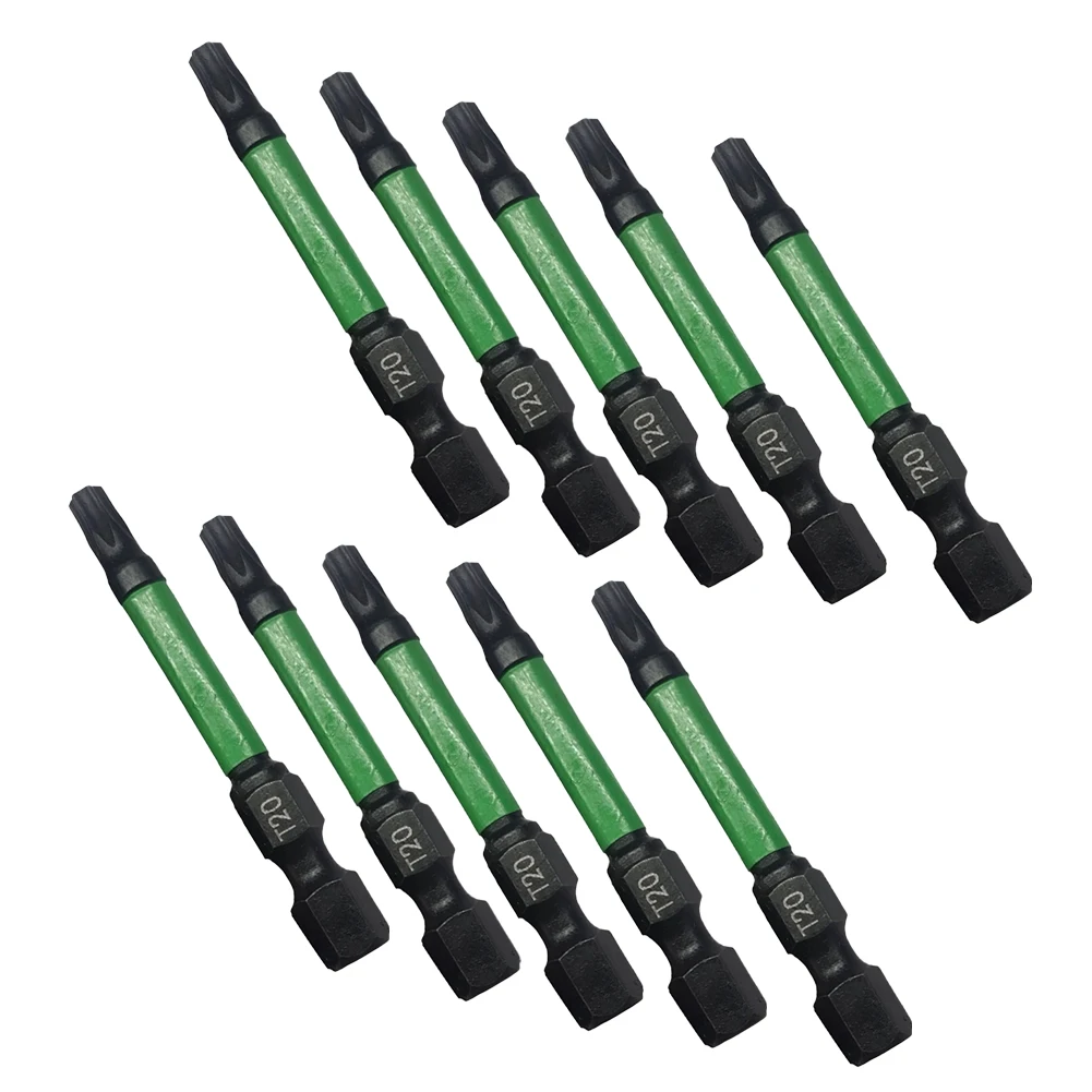 For T20 For T25 For Torx Screwdriver Bit Set 50mm Hex Shank Green Blue Metal Driver Bits Assortment For Power Tools Hardware Rep