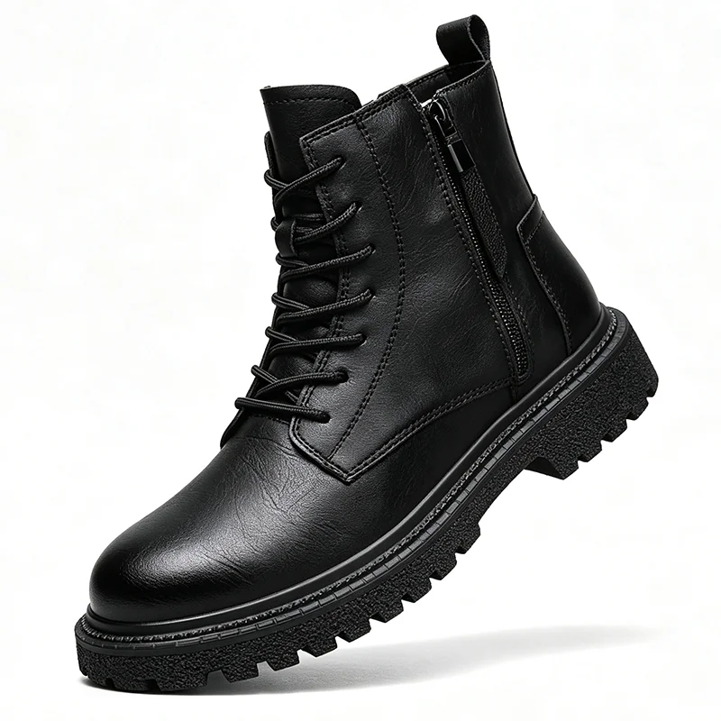 Mens Fashion Combat Boots - Sepatu Bot Pria Warna Hitam, Model