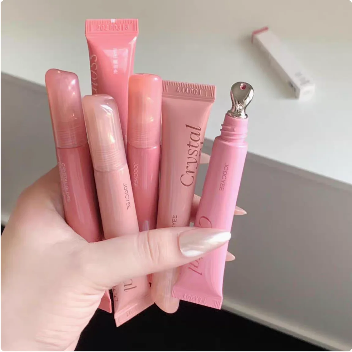 JOOCYEE Crystal Gloss Liquid Lip Tint moisturizer lip gloss Hydrate Lips Makeup Long Last Original Makeup Cosmetics