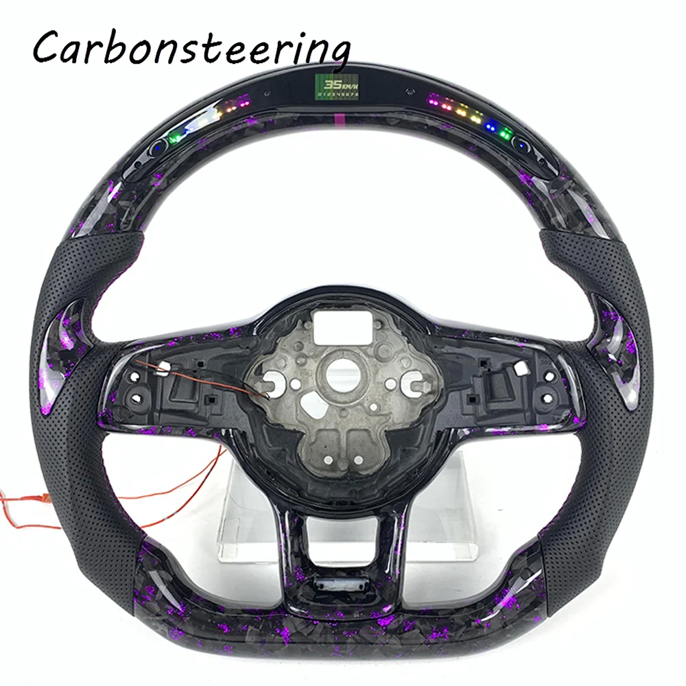 Cars accessories Customized Forged Carbon Fiber Steering Wheel For Volkswagen Golf MK7 MK7.5 GTI GTS GTE GTD LED display design