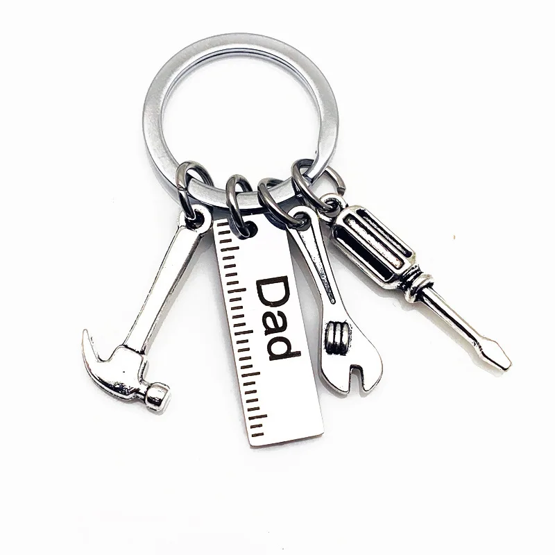 Hammer Screwdriver Wrench Unique Keychain Portable Exquisite Dad Day Great Gift Souvenir Stainless Steel Accessory Key Chain