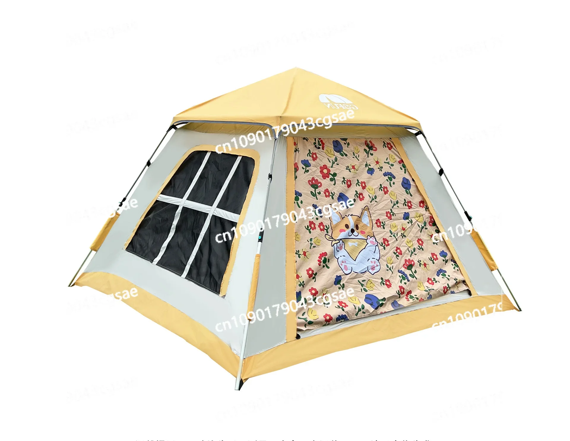 

Outdoor Camping Automatic Tent, Silver-coated Sunscreen Tent, Four-corner Portable Folding Tent