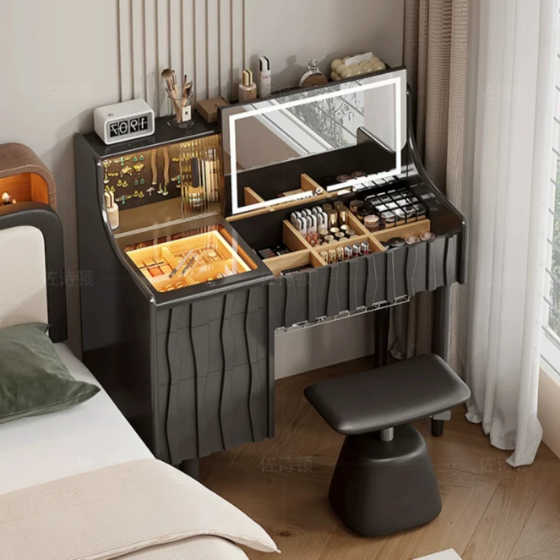 Organizer Bauhaus Dressing Tables Black Wooden Hidden Clearance Makeup Vanity Hotel Glass Coiffeuse De Chambre Furniture Home