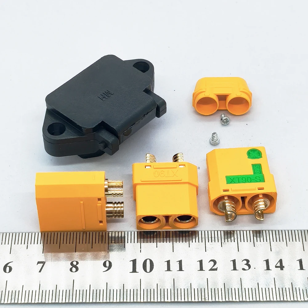 1Pcs XT90 Male Female Plug with Fixed Bracket T-Type Power Connector Electric Scooter Lithium Battery Charging Port Shell