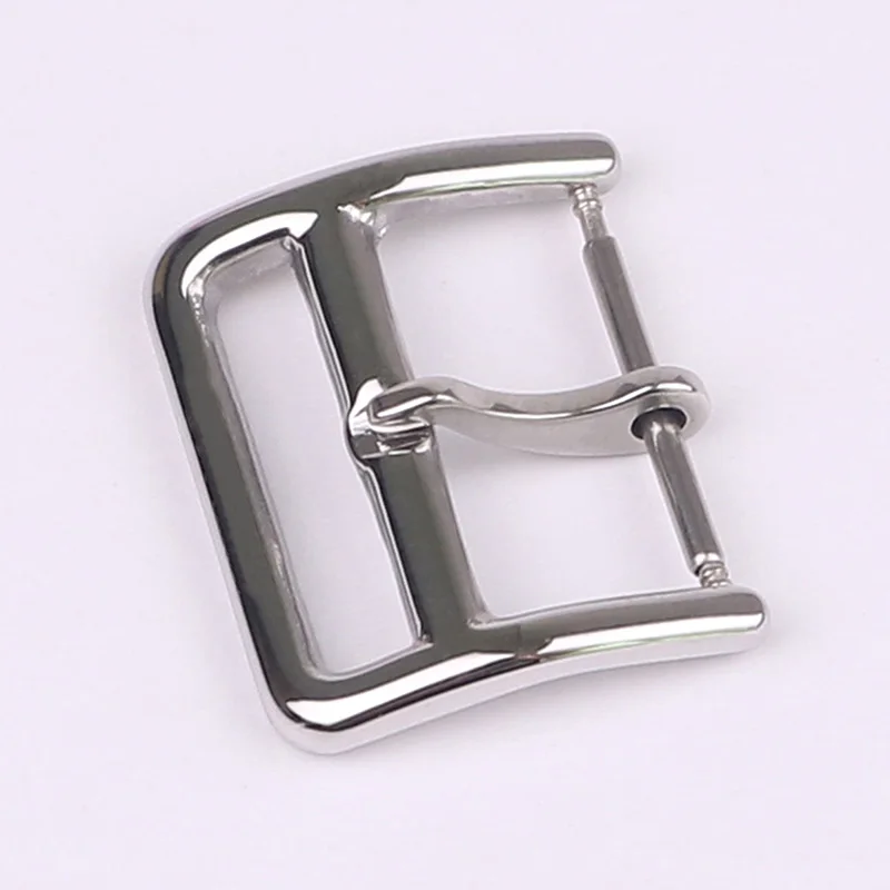 

XIANERSHANG Luxury H-ermes Belt Buckle Silvery Polished 316L Stainless Steel Pin Buckle 18MM Original Clasp Watch Accessories