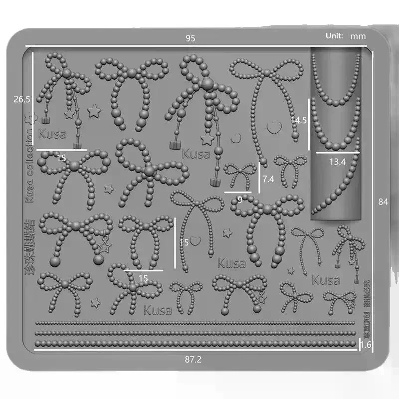 Silicone Cute Butterfly 3D Bowknot Nail Art Mold DIY Nail Decorations Stamp Manicure Mold Accessories Kit for Salon Home Use