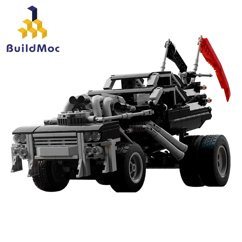 

Movie Mad Maxed The Gigahorse car Building Block Black Interceptor Chariot MOC Techn Brick Toy Child Gift 1227pcs