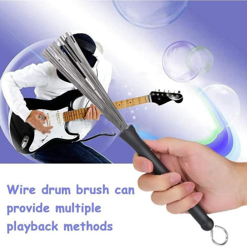 Metal Wire Drum Brushes Cleaning Tool Portable Jazz Musical Retractable Sticks Scalable Steel Wire