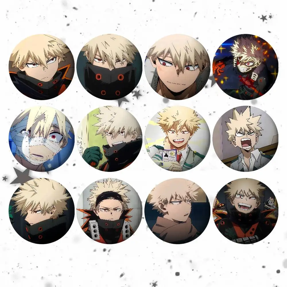 Katsuki Bakugo Badges Tinplate Soft Button Pin Brooch Metal Badge Custom Jewelry Accessories Hat Bag Lapel