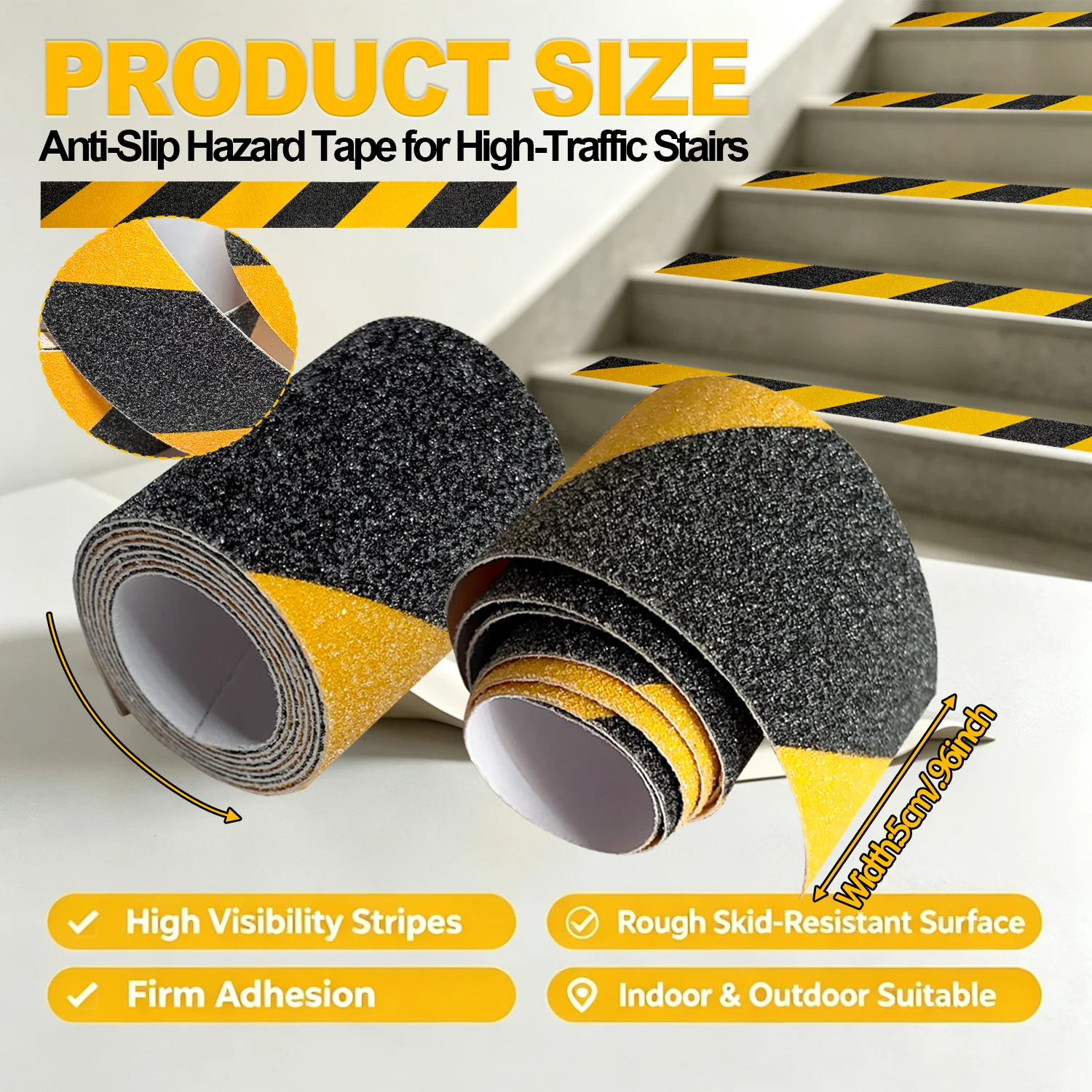 Anti Slip Traction Tape Non-slip Tape for Stairs, FloorsAnti-slip Tape For Street, Anti-Slip Stickers For Seniors