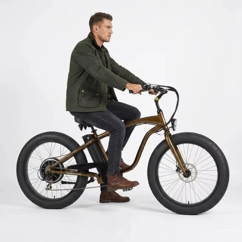 BR New Arrival 26 Inch Fat Tire Electric Hybrid Bike Classical Electric Bicycle Lithium Battery 500W Beach Cruiser E Bike
