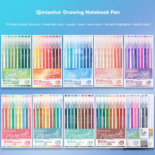 Bolígrafo de Gel de cuenta de mano de 105 colores, bolígrafo Retro Languo Morandi, bolígrafo manual de Color de gran capacidad para pintura de estudiantes, escritura de grafiti