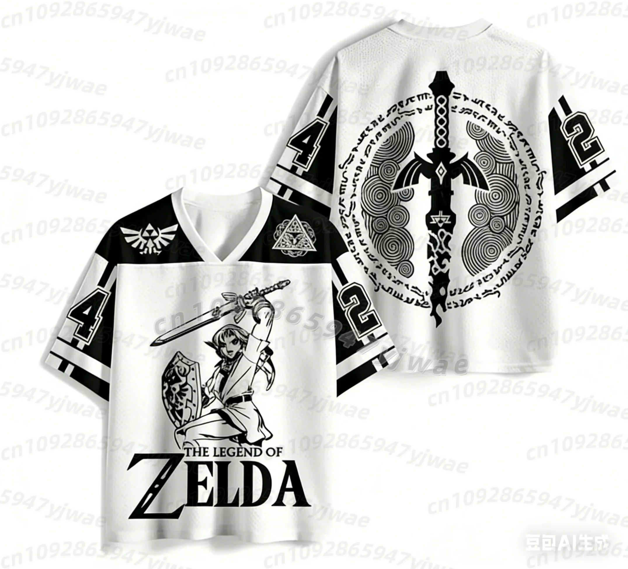 The Legend Of Zelda Tears Of The Kingdom Jersey T-Shirt 3d Print Link Zelda Street V-Neck Mesh Men Women Short Sleeve T-Shirt view 6