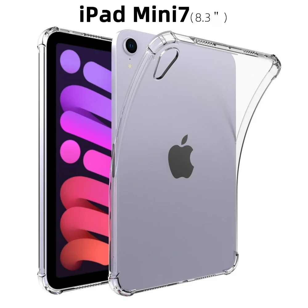 For iPad Mini 7 Case 2024 TPU Silicon Transparent Cover Funda For iPad Mini 6 Case For iPad Mini 7 Cover 8.3 inch 