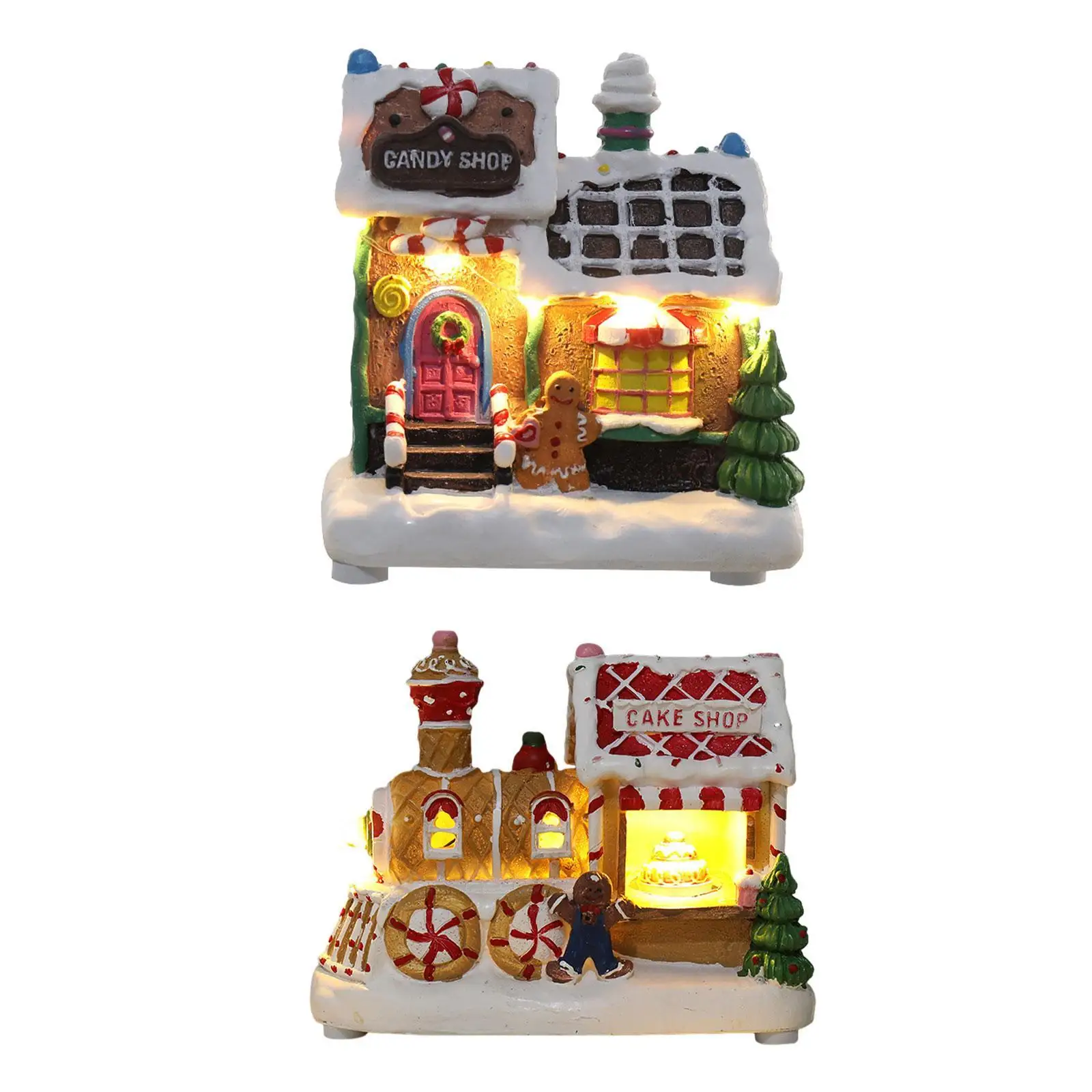 

Lighted up Christmas Village House Miniature Bedroom Christmas Scene House