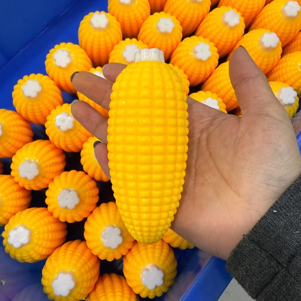 Crunchy Squishy Corn Stress Ball - Squeeze Toy for Anxiety Relief, Fidget Sensory Toy for Adults，Filling Building Blocks Squeeze