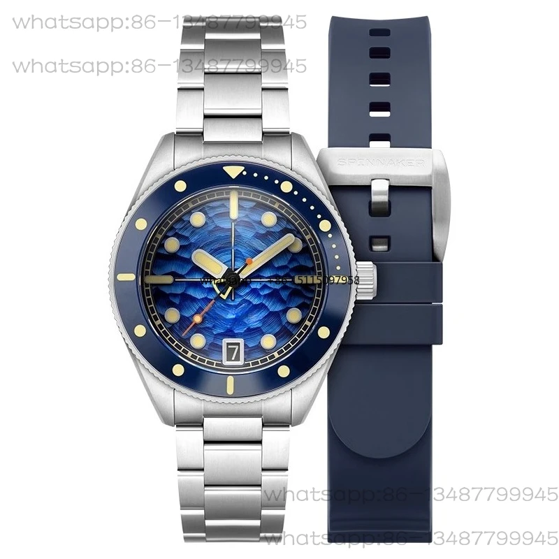 

Spinnaker deep sea hammer ceramic ring automatic mechanical diving watch 5159 luminous