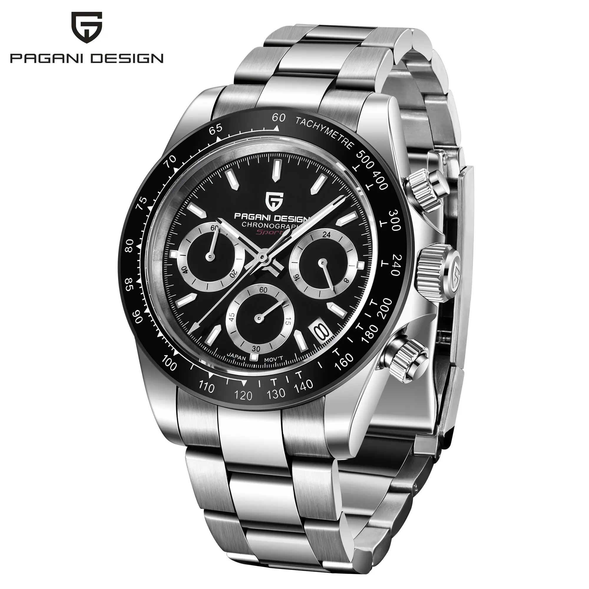 PAGANI DESIGN Men's Casual Quartz Watch 40Mm Outdoor Trendy Stainless Steel Sapphire Wear-Resistant Mirror Luminous Diving Watch image 3