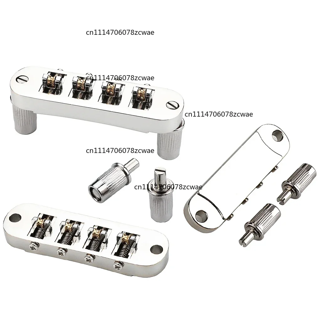 For  Tune-O-Matic Roller Saddle  Bass Guitars 1pcs silver 4 string  guitar Bridge