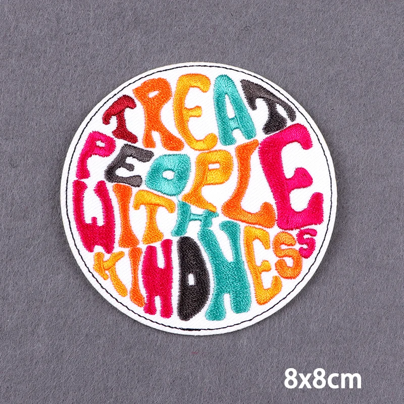 Girl's Power Stickerei-Aufnäher für Kleidung, Kindness Bügel-Aufnäher für Kleidung, Blumen, Buchstaben, schmelzbarer Aufnäher, Applikationsdekoration – Detail 32