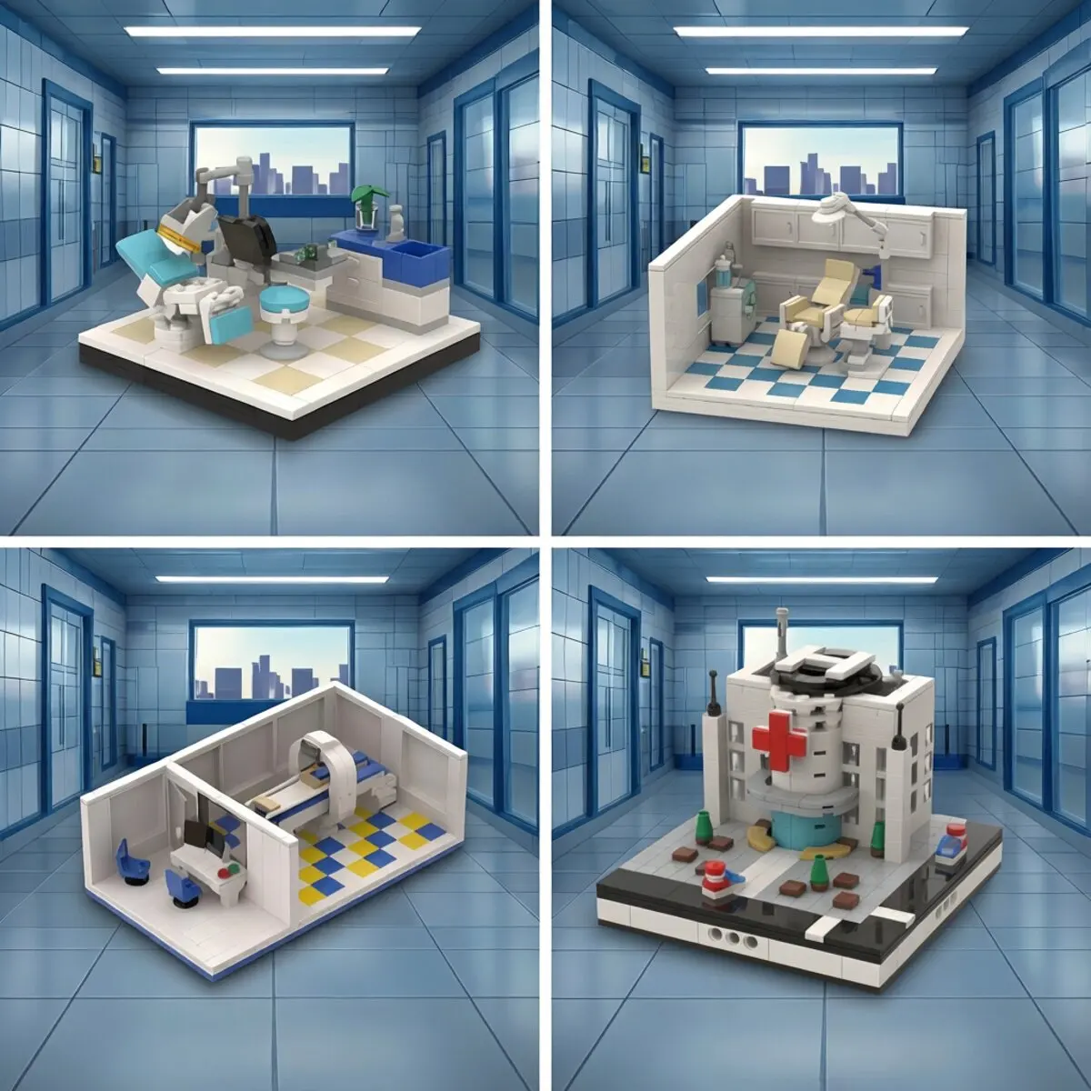 MOC Creative Medical Scene Building Blocks Dental Oral Clinic CT Scan Room Educational Assembled Hospital Model for Gifts