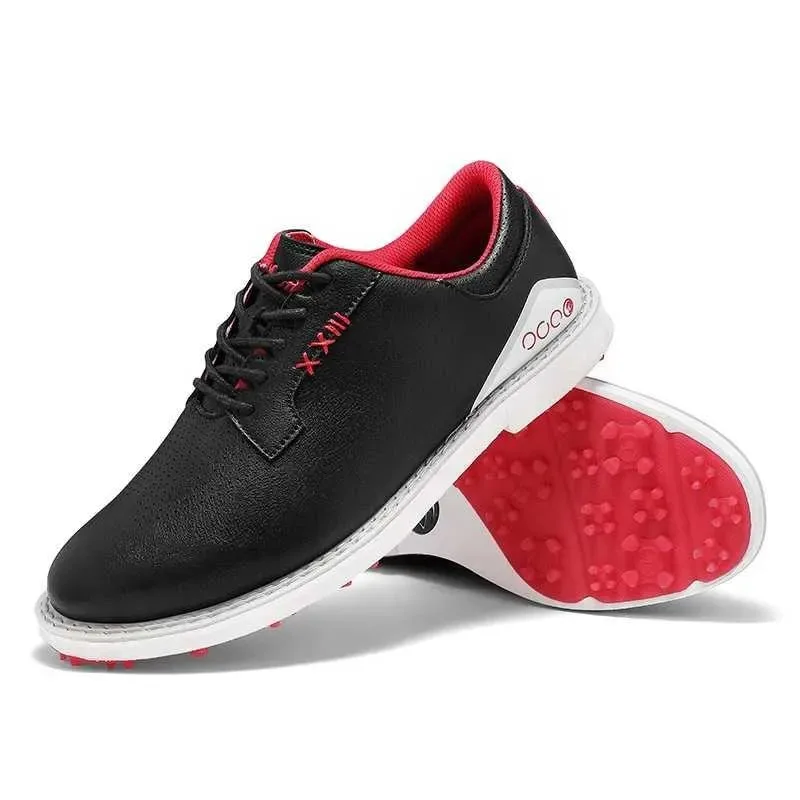 

New Fashion Mens Golf Shoes Indoor Training Breathable Business Golfer Sneakers Non-slip Golfing Spikes Lace-up Formal Footwear