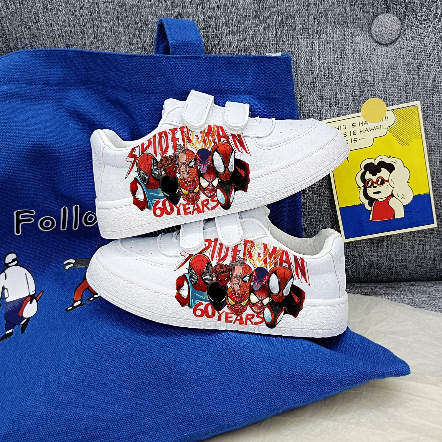 Disney kindercartoon Spider-Man schattige vrijetijdsschoenen zachte sportschoenen voor cadeau EU maat 25-38