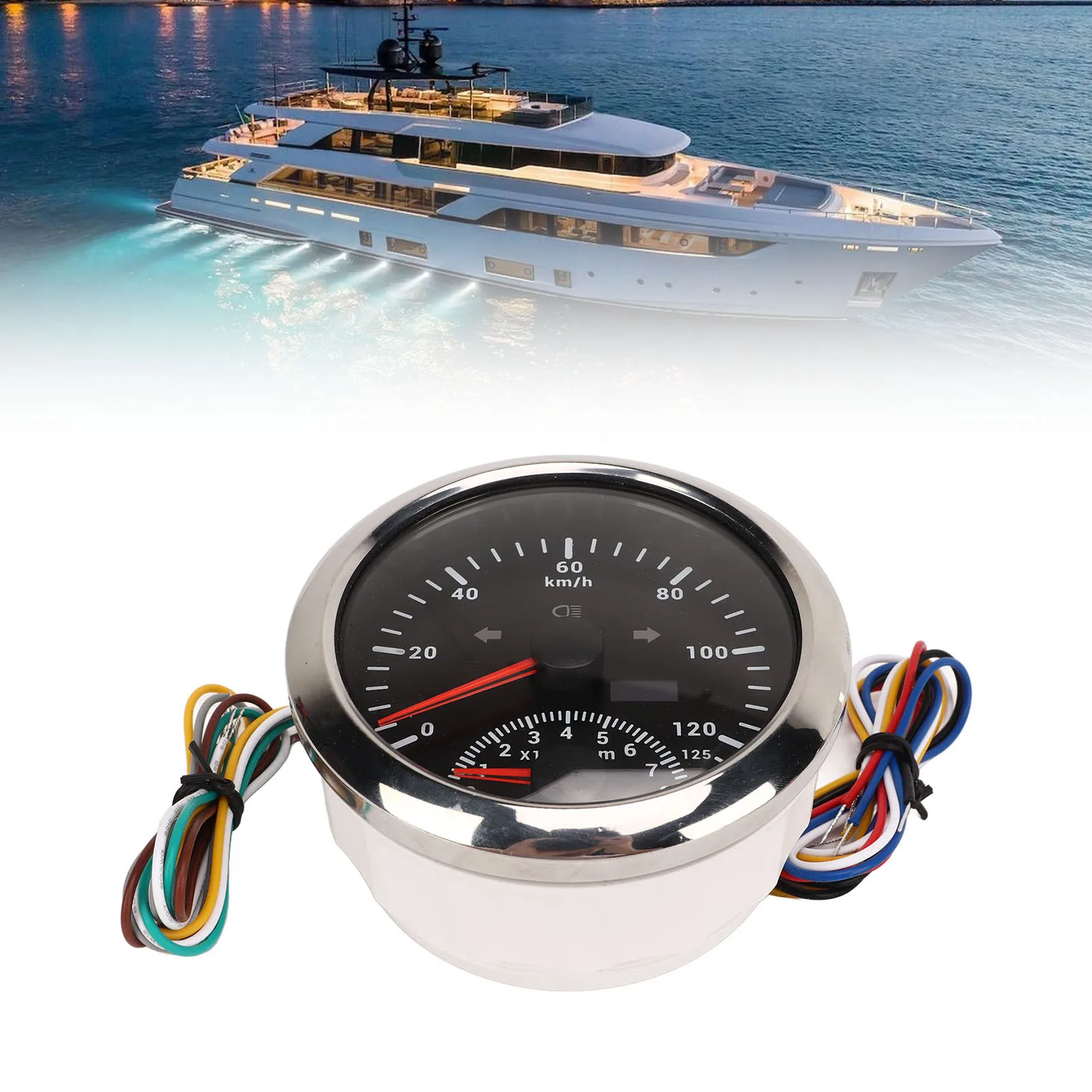 

Digital Tacho Gauge 85mm Fog Resistant GPS Speedometer Odometer Short Start Time Waterproof 0‑125 KM/H for Car Marine ATV