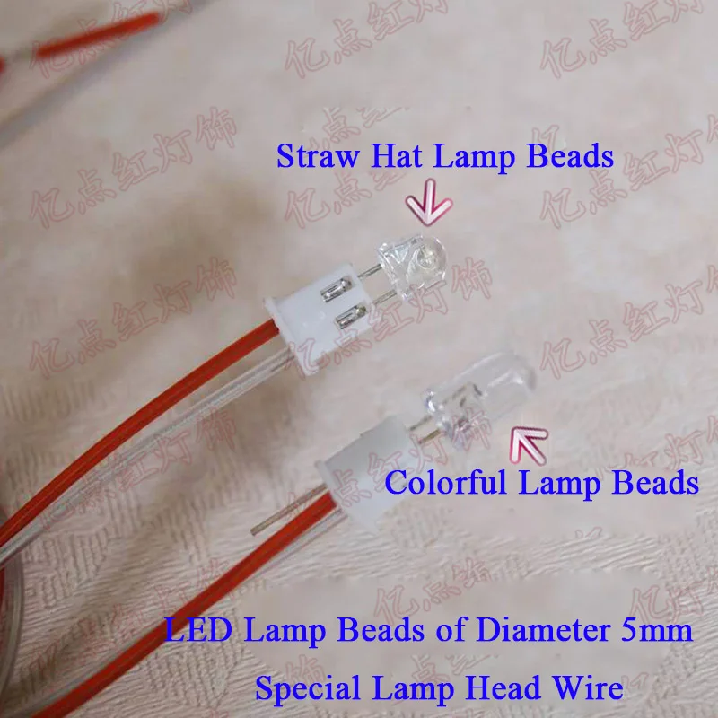 Led Lamp Head Light Box Draad Led Lamp Kralen Verbindingskabels Led Stopcontact Snoer Voor 5Mm Strohoed Lamp Kralen