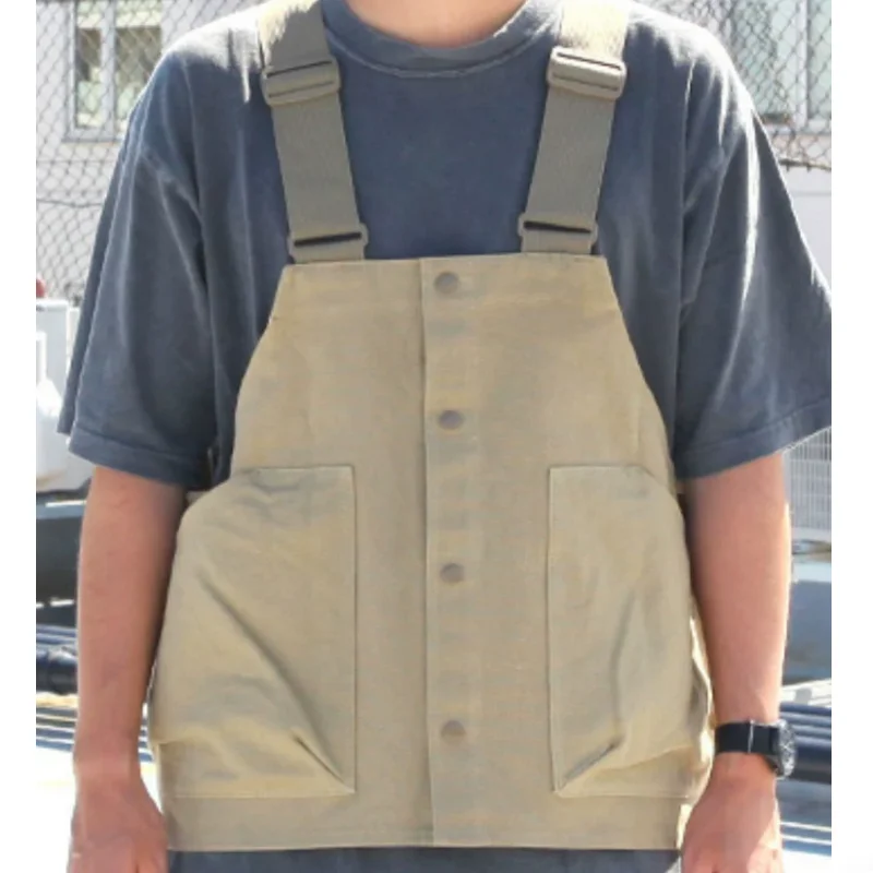 American Retro Street Motorcycle With Multiple Pockets and Adjustable Casual Vest